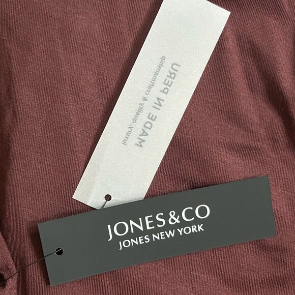 NWT Jones & Co Women's Maroon Burgundy Long Sleeve Turtleneck Size XS - Picture 4 of 8